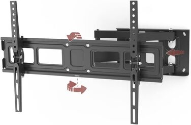 Hama TV Wall Mount Bracket (37-90 inch TV Mount, up to 220lbs, VESA 800x400, Fixed Wall Mount, Includes Fischer Anchors & Instructions, Black)