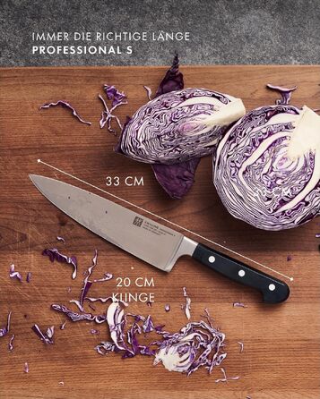 Кухонний ніж ZWILLING Professional S 20 см, з нержавіючої сталі, ергономічна ручка, Made in Germany