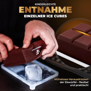 Neighbour's Friend Ice Cube Molds 2-Pack - XXL Ice Cubes for Whiskey, Rum & Cocktails - 12x Large Ice Cubes - Durable Platinum Silicone Ice Cube Mold Dishwasher Safe