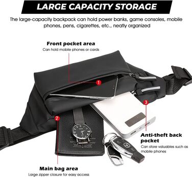 Спортивна поясна сумка: водонепроникна дамська та чоловіча сумка-шоппер для подорожей, хайкінгу та джогінгу