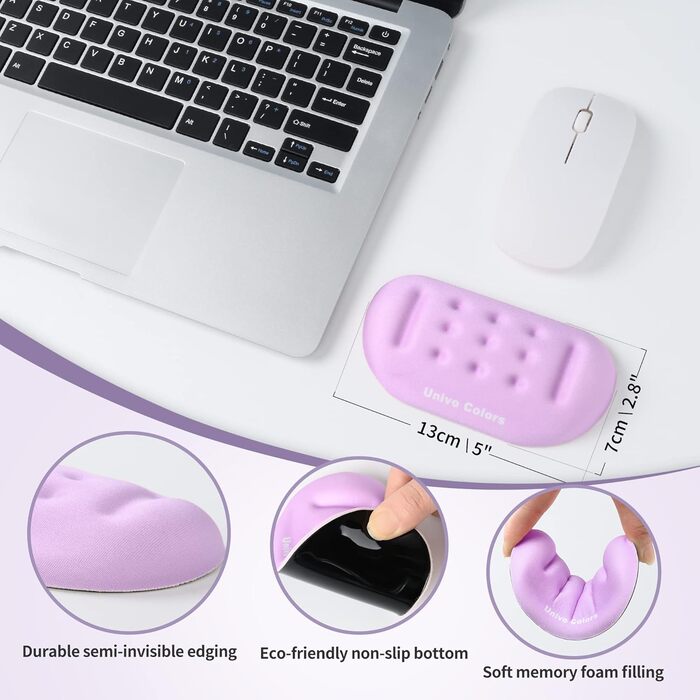 Підкладка для зап'ястя Univo Colors Marineblau з Memory Foam, ергономічна, для комп'ютера, ноутбука, офісу, геймінгу, друку, з гелевим наповнювачем