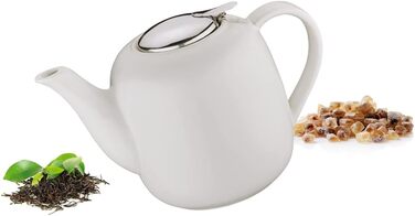 Küchenprofi Teapot LONDON, Ceramic, 8 Cups, Thermos Flask Dishwasher-Safe, Teapot 1.5 Liter, Optimal Heat Retention, Teapot with Infuser, Insulated Teapot (White)
