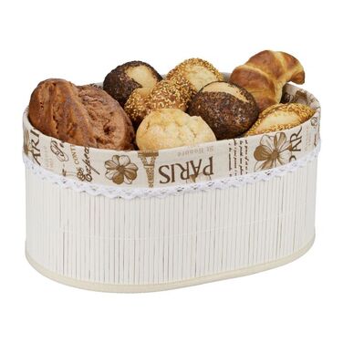 Relaxdays Bread Basket Paris in White