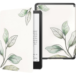 Чохол MoKo для Kindle Paperwhite 12th Gen 2024 та Kindle Colorsoft Signature Edition 2024, PU шкіра, авто-сон/пробудження, сірий ліс (листя)