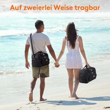 Термосумка LifeWit 23L для пікніка, пляжу, роботи та подорожей (чорна)