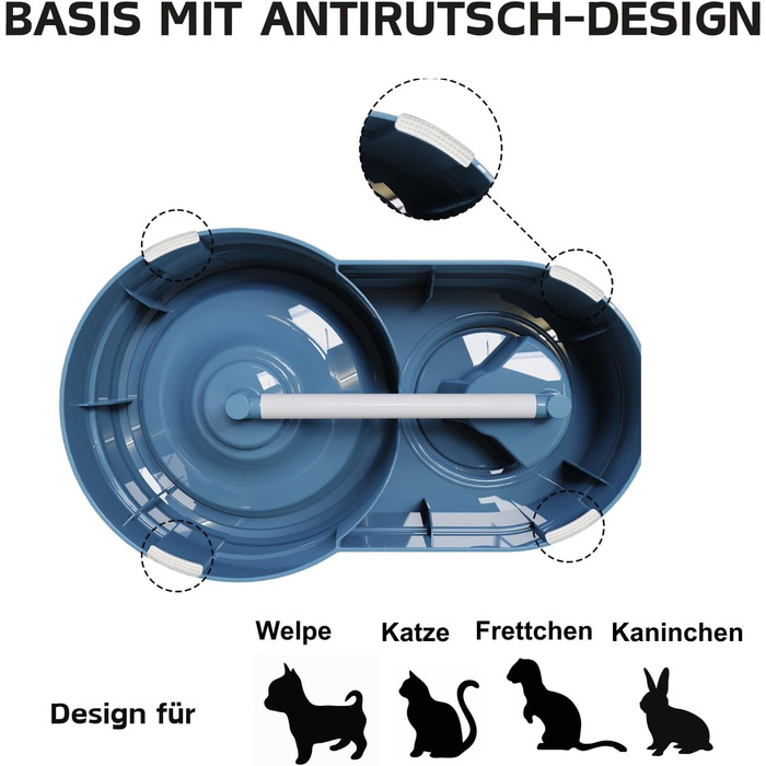 Автоматичний поїльник для котів та собак, 580 мл. Фонтанчик для тварин з фільтром. Підходить для малих собак, котів, кроликів та інших дрібних тварин (Блакитний)
