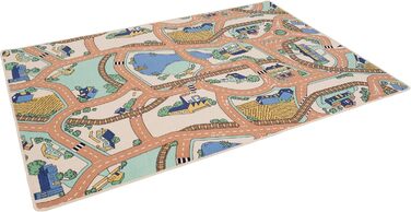 Дитячий килим Snapstyle для ігор, 200x200 см, прямокутний, бежевий, міцний та простий у догляді, килим-місто