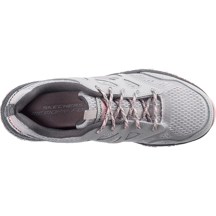 Дитячі кросівки Skechers 40 EU сірі зі шкіри та сітчастої тканини з рожевою окантовкою