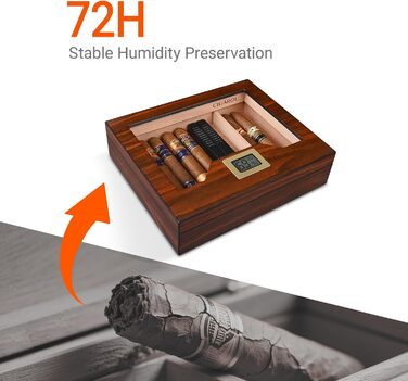 Вологозберігаючий вологомір для сигар ручної роботи на 25-35 сигар - ідеальний подарунок для чоловіків