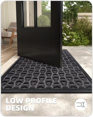 Нековзна килимок для дому та вулиці 61x92 см (сірий), для входу, коридору, зовнішнього простору, легко миється