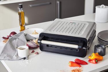 George Foreman Smokeless Grill - Indoor BBQ with Adjustable Temperature & Dishwasher-Safe Grill Plate