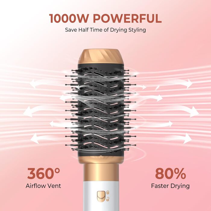 Pro Airbrush Air Styler 6 в 1: Фен-щітка, плойка, стайлер для волосся, 1000W, білий