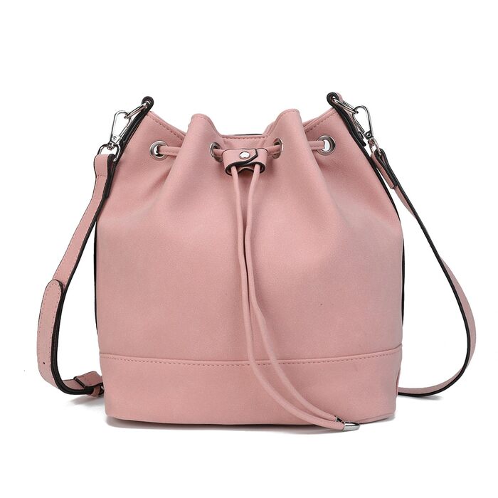 Сумка жіноча AFKOMST велика, м'яка, на плече з двома ремінцями (Рожева)