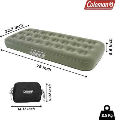 Надувне ліжко Coleman Comfort Bed Single для відпочинку на природі та вдома, 188 x 85 x 22 см, до 148 кг