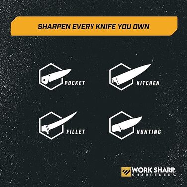 WORK SHARP Precision Adjust професійна система заточування ножів з фіксованим кутом 15-30°, ручний алмазний точильний набір із 3 каменями
