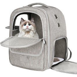 Рюкзак-переноска для котів та собак, дихаючий, сірий | Рюкзак для тварин для подорожей, прогулянок, хандлінгу