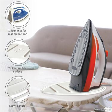 Набір для прасування Encasa XO з квітковим принтом Wildblumen, середній розмір 44'x13', товста фетрова підкладка 4 мм, еластична стрічка з фіксатором, силіконовий підставка для праски, сітчаста тканина, стійка до високих температур, придатна для прання