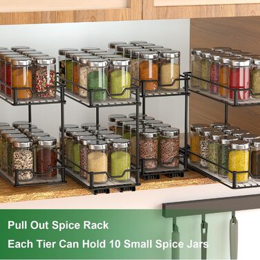 Організатор для шафи TJ.MOREE висувний, 2 шт., 2 яруси, для спецій, посуду, олії, кухні
