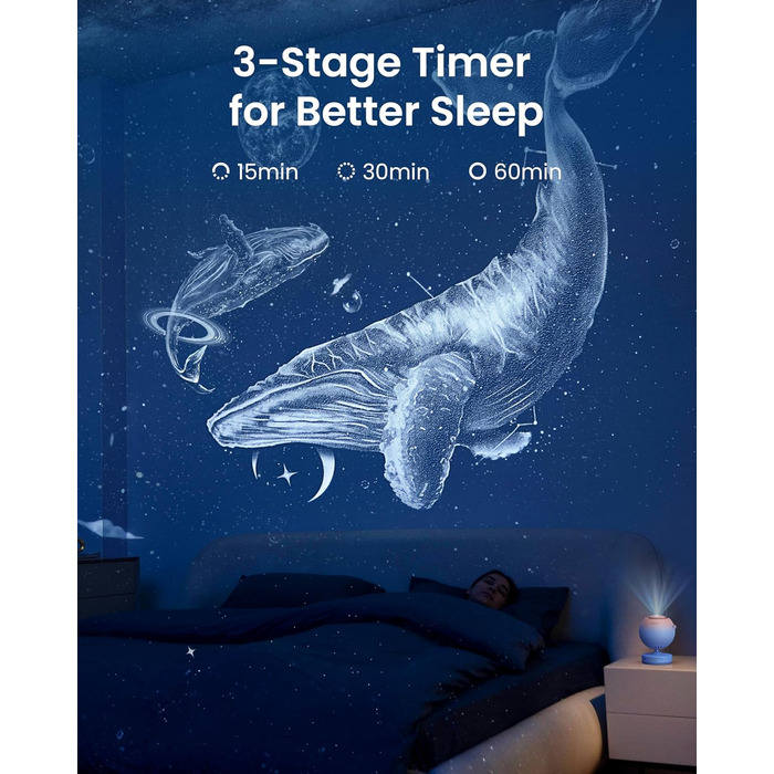 POCOCO Starry Sky Projector, Galaxy Star Projector, Home Planetarium for Kids and Adults; for Bedrooms, Interiors; as Decoration, Sleep Aid, and Relaxation - with 2 Discs (Healing Vibes Gift Box Pink Blue)