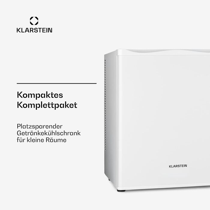 Міні-холодильник Klarstein 30л для напоїв та косметики, білий. Компактний міні-бар, тихий холодильник з регульованими полицями, 5-15°C