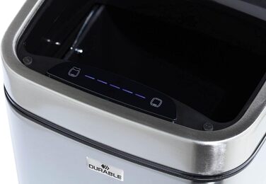 Відро для сміття сенсорне NO TOUCH Durable, сріблясте, 12 літрів, з внутрішнім відром 342323