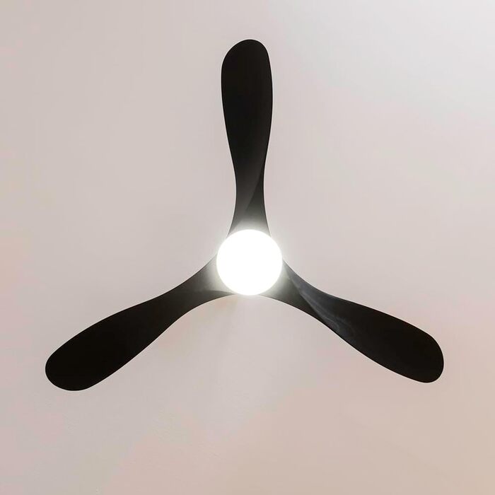 Стельовий вентилятор Cecotec EnergySilence Aero 5200 Black Design з LED підсвіткою та пультом ДУ, 40 Вт, 52 дюйми, дерев'яне оздоблення Stone Pro
