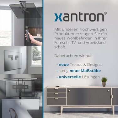 Xantron DEHA-600E Electric Tilting and Swivel TV Ceiling Mount - 32-75 Inch, Voice Control Remote Included