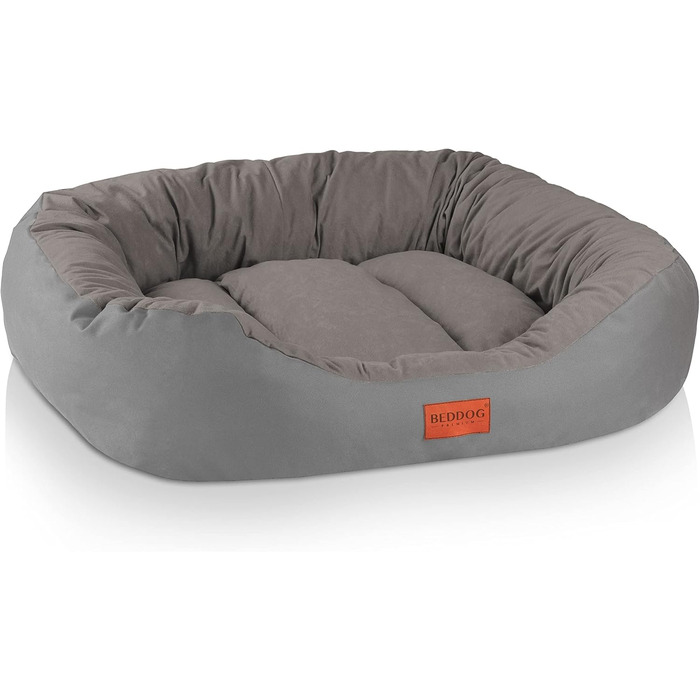 Ліжко для собак середніх порід - ліжко-кошик для собак XL - м'яке ліжко для собак, ліжко-софа для собак, ліжко для собак середніх розмірів. Матеріал: Alicante-Gewebe, колір: сірий, розмір: 85 x 70 x 21 см