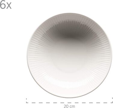 MÄSER 931461 Dalia, 6-Person Dinner Set made of high-quality hotel porcelain in white, 12-piece plate set in vintage design, Durable porcelain plate set, 12-piece.