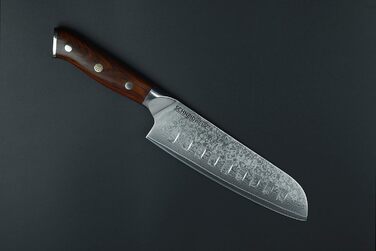 Кухонний ніж Santoku з дамаської сталі 17,6 см, 67 шарів, надгострий, нержавіючий Damaszener DI-серія