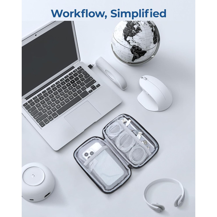 Органайзер для кабелів та електроніки BAGSMART: водонепроникна сумка-органайзер для подорожей, чорний