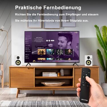 Sanyun SW208 Bluetooth 5.0 Активна акустична система 3' - 60W, вуглецевий динамік, вбудований 24-бітний DAC, 3D-Surround звук, 2.0 для ПК/монітора (пара, білий)