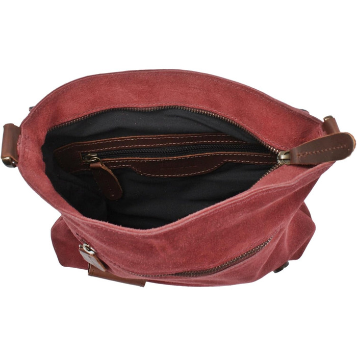 Сумка жіноча LE CONI через плече з натуральної замші Bordeaux/Brown (29x29x6 см) LE3027-VL