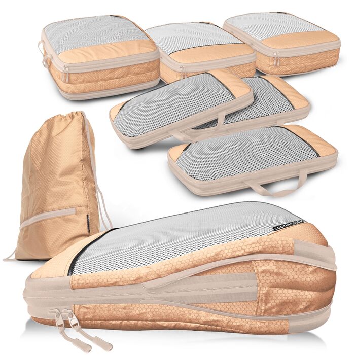 Набори для пакування валізи з компресією (3 шт., Desert Whisper - Бежевий)