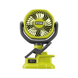 RYOBI RCF18-0 Акумуляторний Clip-вентилятор 18V, 10 см, Зелений. Компактний, портативний, 2 швидкості, гумова кліпса. Без акумулятора та зарядного пристрою