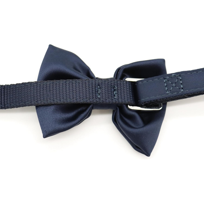 Ошатний нашийник Croci Ceremony для собак з метеликом, блакитний, сатин, срібні деталі, розмір L (41–66 см)