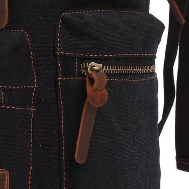 Чорний рюкзак KAUKKO 15 дюймів: стильний ретро-рюкзак для жінок та чоловіків, 27×16×41 см, велика місткість, ідеальний для подорожей, кемпінгу та активного відпочинку