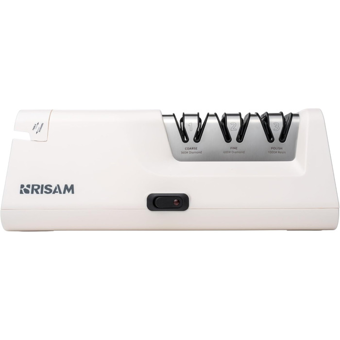 Електричний точило для ножів Messerschärfer – 2-ступенева система шліфування, для кухонних та керамічних ножів, з кутозапобіжником, професійний