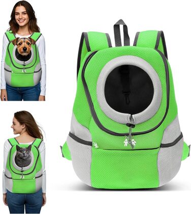 Рюкзак для собак та котів ALLSOPETS, переноска для малих тварин, рюкзак для велосипеда/мотоцикла, для походів та активного відпочинку (Моховий, L)