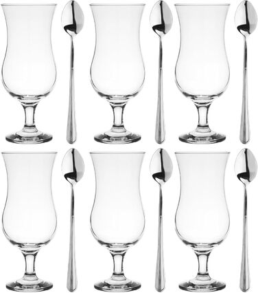 Бокали для коктейлів Glasmark KROSNO 1992 з ложками, 6 шт, 420 мл - склянки для пива, кави, води, міцні