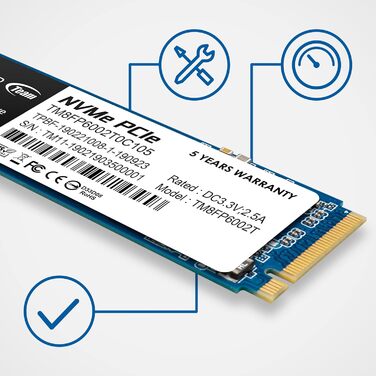 TEAMGROUP MP33 2TB NVMe SSD M.2 PCIe Gen3 X4 - 1800/1500 MB/s