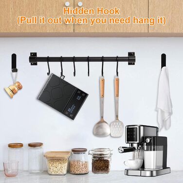 Міні ваги для кави HONPHIER з таймером, 5 кг/0,1 г, LED-дисплей, сенсорне керування, чорний