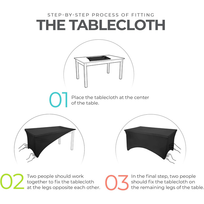 Utopia Kitchen Spandex Tablecloth 2 Pack [5FT, White] - Tight-Fitting, Precision-Fit, Washable, and Wrinkle-Free Tablecloth for Outdoor Events, Weddings, Banquets & Parties [183Lx76Wx76H] cm