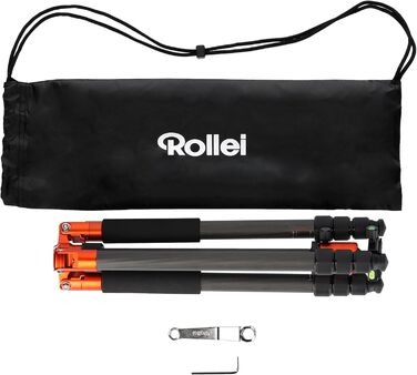Штатив Rollei C6i 156см з кульковою головкою: карбоновий, легкий, для DSLR та смартфонів (оранжевий)
