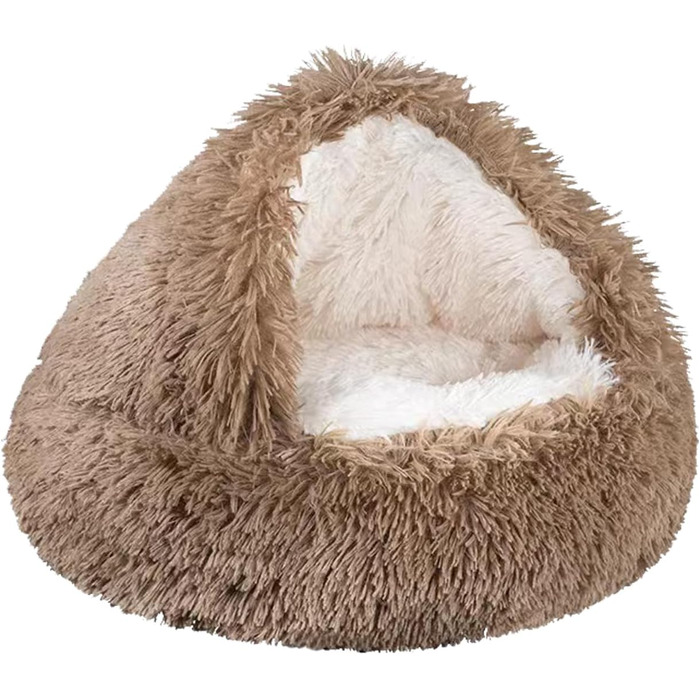 М'яке ліжко для собак та котів у формі мушлі, тепле, зручне, миється, 50x50 см (Хакі)