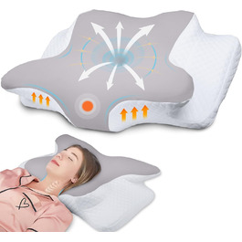 HotHands Memory Foam Pillow Ergonomic Orthopedic Pillow, Head Pillow for Side, Back, and Stomach Sleepers to Relieve Pain and Improve Sleep Quality, 62x41x13/11cm