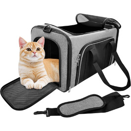 Транспортна сумка для котів та маленьких собак до 10 кг – складана, з прихованим дашком (фіолетовий, 50x30x30 см)