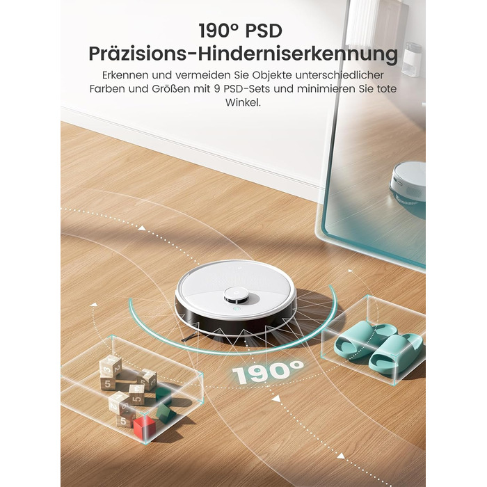 Робот-пилосос LEFANT M320 3-в-1 з функцією миття, 6000Pa, навігація, 800мл, 240хв, Wi-Fi, для тварин, килимів