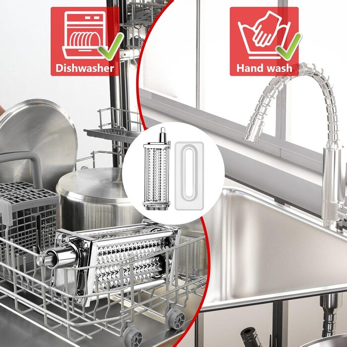 Насадка для подрібнення м'яса LETOMS для міксерів KitchenAid, оновлений подрібнювач із нержавіючої сталі, міцний і довговічний, підходить для посудомийки