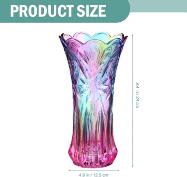 Ваза Gatuida: скляна ваза для декору, сучасний дизайн, кольорова скляна ваза, ваза-радуга, рожева ваза для стильного декору столу, весілля та дому